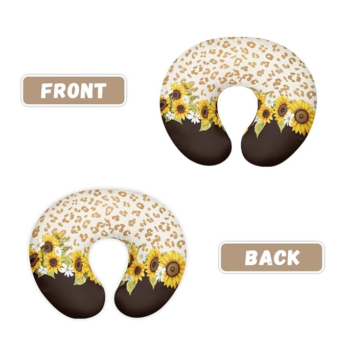 Leopard Sunflower Nursing Pillow Cover, Premium Quality Soft Breast Feeding Pillow Covers Great for Breastfeeding Moms