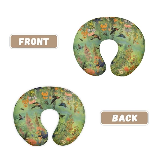 Flower Bush Bird Nursing Pillow Covers Slipcovers for Breastfeeding Moms, Ultra Soft Breathable Feeding Pillow Slipcover for Baby Boy Girl