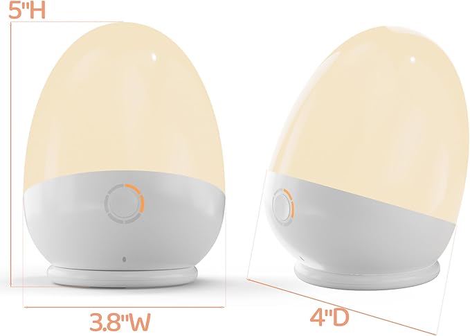 Touch Night Light for Baby Nursery: Rechargeable Portable Kids Egg Nightlight Lamp with Feeding Timer for Todder Room, 3 Colors Temperatures Dimmable,Up to 200H(BPA-Free)