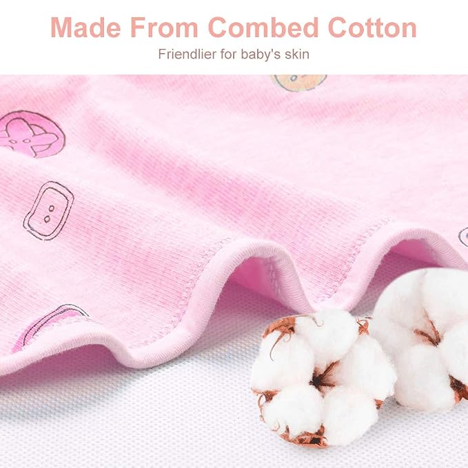 Premium Soft Cotton Baby Swaddle Blankets, Baby Blanket Wrap for Newborn Baby Boys Girls, Skin Friendly Wearable Swaddling Sleep Sack Calms Startle Reflex (Button, Peachpink, 0-3 Months + 3-6 Months)