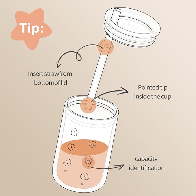 Sippy Cup for 6/6+ Month Old, Silicone Training Cup with Straw Lid, 7 oz Baby Cups 6-12 Months, for Infant and Toddlers (Coral)