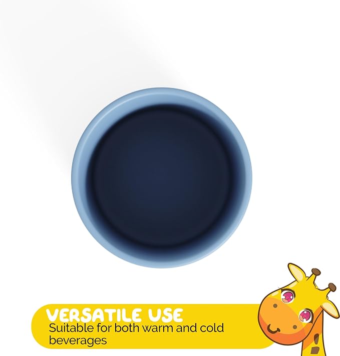 Baby Essentials Silicone Cup in Blue Color for Baby Boys and Toddler Cups - Food Grade Silicone Toddler Cup for Baby cups for Boys Water Cups