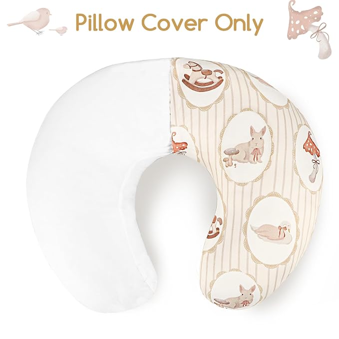 DILIMI Nursing Pillow Cover, Stretchy Removable Case for Breastfeeding Pillows, Ultra Soft Comfortable Slipcover for Baby Girl and Boy, Farm