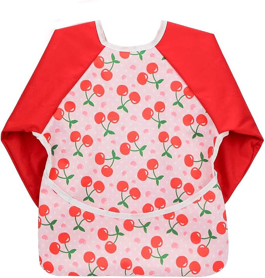 Infant Toddler Baby Waterproof Sleeved Bib, Bib with Sleeves&Pocket, 6-24 Months