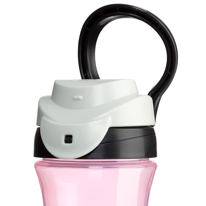 Chicco My Tumbler Toddler Sippy Cup for 2+ Years, 12oz Spill-Proof when Closed Water Bottle with Free-Flow Spout, Flip-Up Carry Handle, Easy Grip, BPA Free, Pink