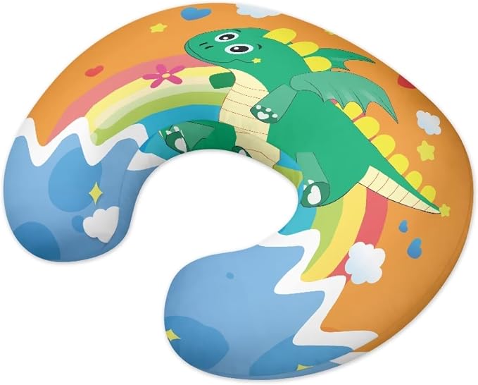 Cartoon Bottlefeeding Pillow Detachable Newborn Original Breastfeeding Slipcover Case and Positioner U-Shaped Head Support Protector Cushion Essential with Hidden Zipper Easy to Use
