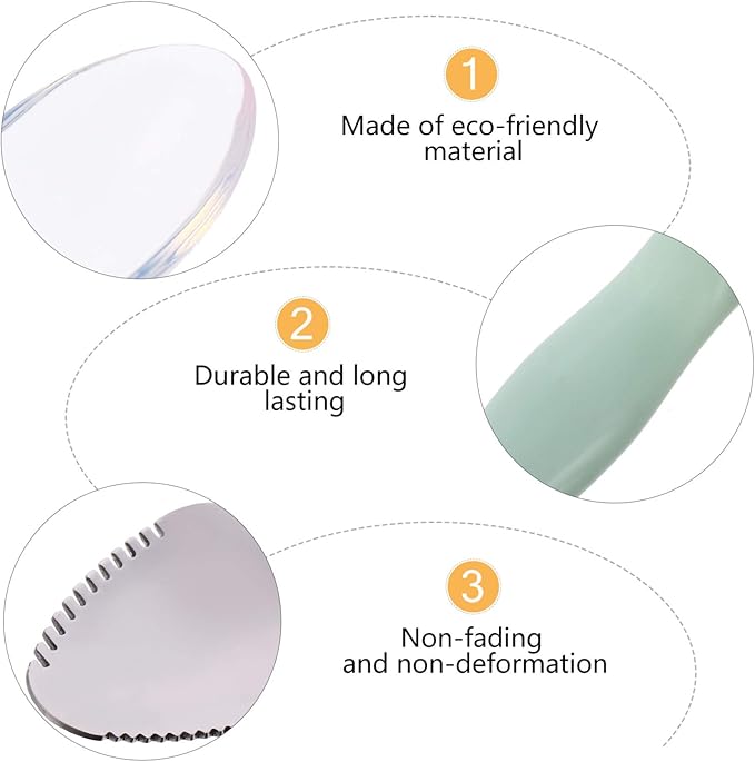 Kisangel Baby Scraper Spoon, Double Head Silicone Spoon Fruit Mud Puree Scraper for Practical Baby Training Feeding Shower, Green