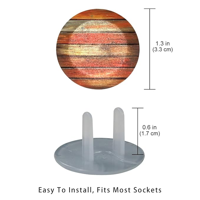 Wooden (1) Outlet Covers Baby Proofing Child Proof Plug Covers for Electrical Outlets Easy Install Outlet Plug Covers