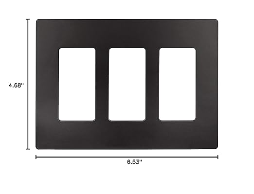 ENERLITES Elite Series Screwless Decorator Wall Plate Child Safe Outlet Cover, Size 3-Gang 4.68" H x 6.53" L, Unbreakable Polycarbonate Thermoplastic, SI8833-DB, Glossy, Dark Bronze
