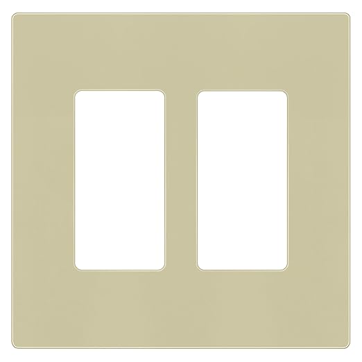 ENERLITES Screwless Decorator Wall Plates Child Safe Outlet Covers, Gloss Finish, Midway Size 2-Gang 4.88" H x 4.92??L, Unbreakable Polycarbonate Thermoplastic, SI8832M-I, Ivory