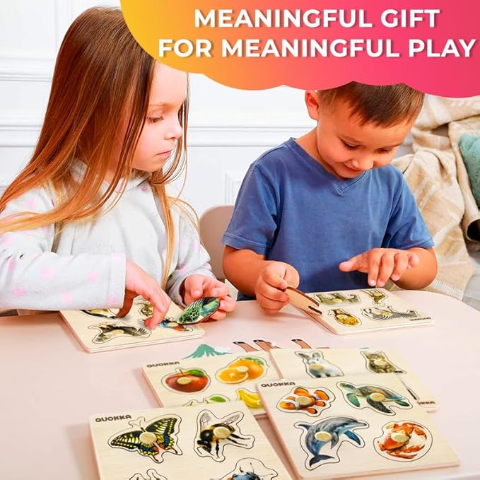 QUOKKA Multipack of 10 Peggeg Kids Puzzles for Boys and Girls