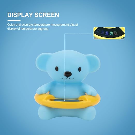 ABOOFAN Bear Shaped Bath Thermometer Sky Blue Floating Water Temperature Gauge for Newborn Safety and Shower Supplies