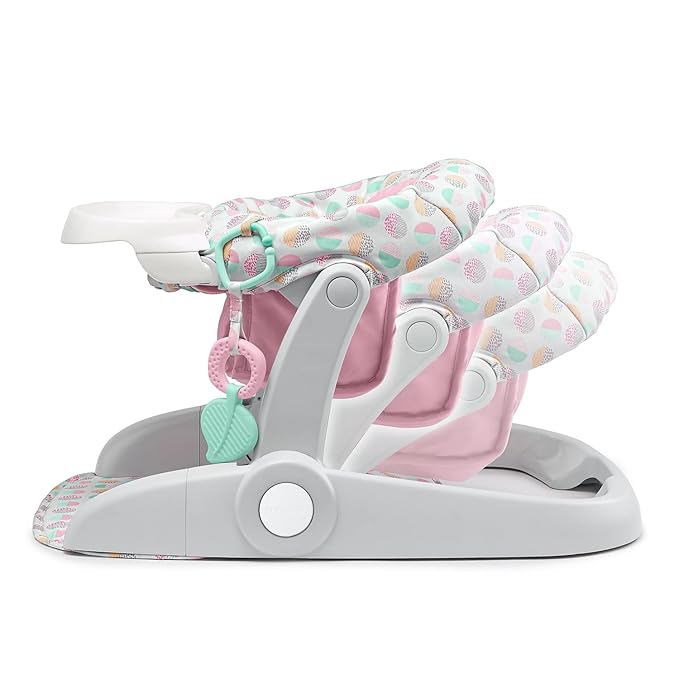 Summer Infant Learn-to-Sit Stages 3-Position Floor Seat, Sweet-and-Sour Pink ??Sit Baby Up to See The World ??Activity Seat is Adjustable ??Includes Toys and Tray