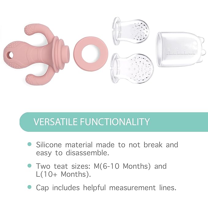 Little Twig Baby Fruit Feeder Pacifier & Teether Set ??Silicone Baby Food Feeder with Freezer Tray, BPA Free Teething Toy for Infants, Breast Milk Pops, Fruit & Puree Feeder, Baby Led Weaning Kit