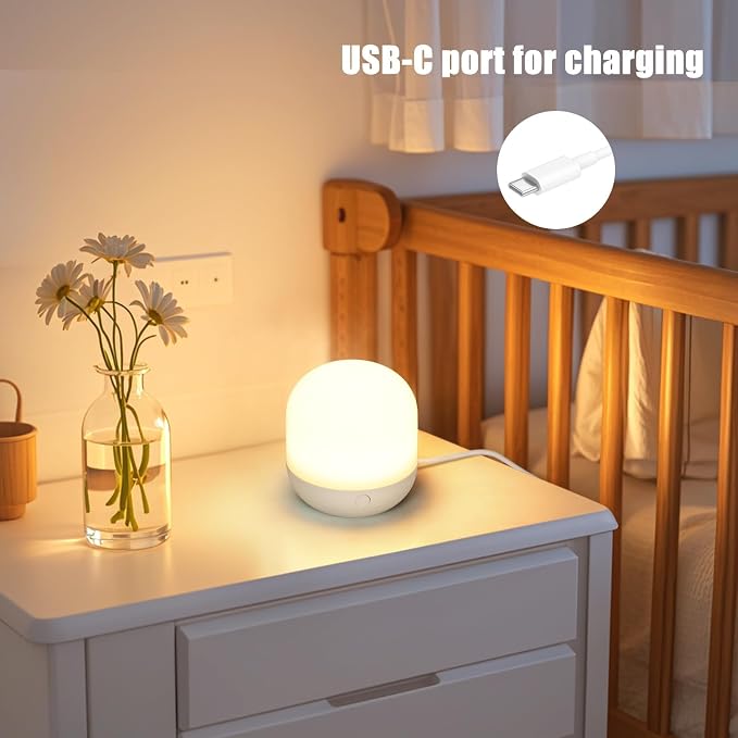 Rechargeable LED Night Light for Kids - Dimmable Bedside Lamp with Remote Control, Portable Baby Night Light with 17 Colors Changing & Timer Setting for Baby Nursery Toddler Room Breastfeeding