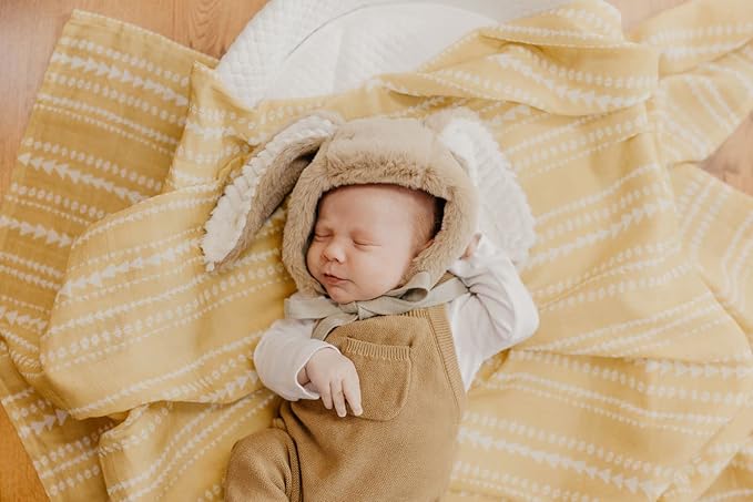 Mini Wander Swaddles for Newborns Muslin Swaddle Blankets - Breathable Soft Gender Neutral Receiving Blanket Baby Essentials | 47 x 47 Cotton - (Terrain (Citrus)