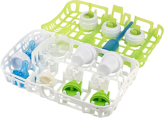Dr. Brown's Universal Baby Bottle and Accessory Drying Rack with Dishwasher Basket and Dishwasher Bag, for Standard Parts