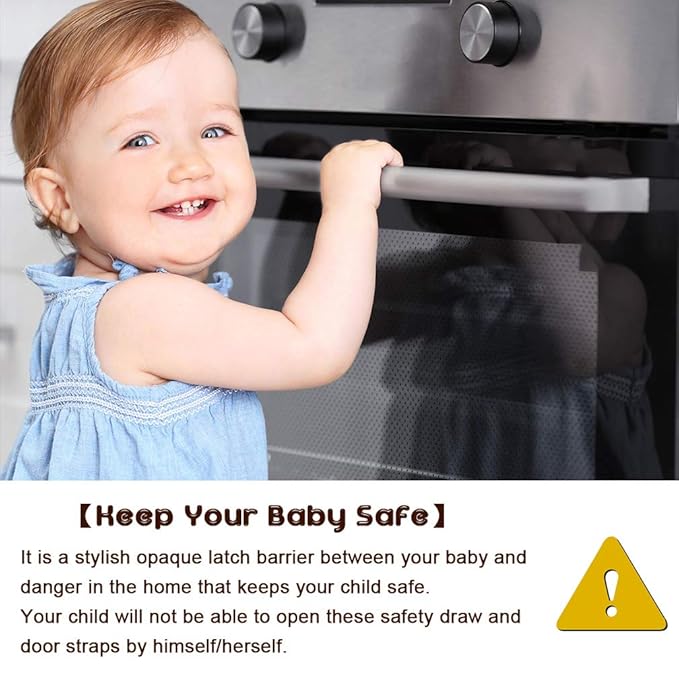 Viaky 8 Pack Brown Cabinet Locks Baby Proofing Child Safety Cabinet Locks Adjustable Straps Baby Proof Latches for Drawers Oven Refrigerator Toilet Seat Closet Cupboard