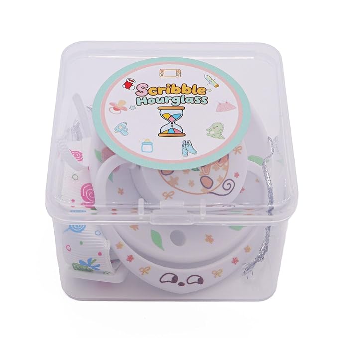Cute White Monkey Comfort Soother with Clip & Reusable Storage Case, Large Round Shield Design for Relaxation, Sleep Support & Sensory Comfort, Kawaii Peach Monkey Style