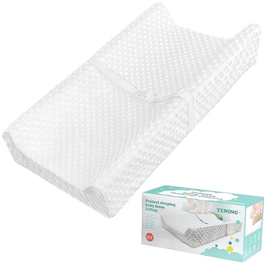 YENING Small Changing Pad Mini 23 x 13 with Washable Cover Waterproof Baby Diaper Changing Pad for Dresser Table Pad White