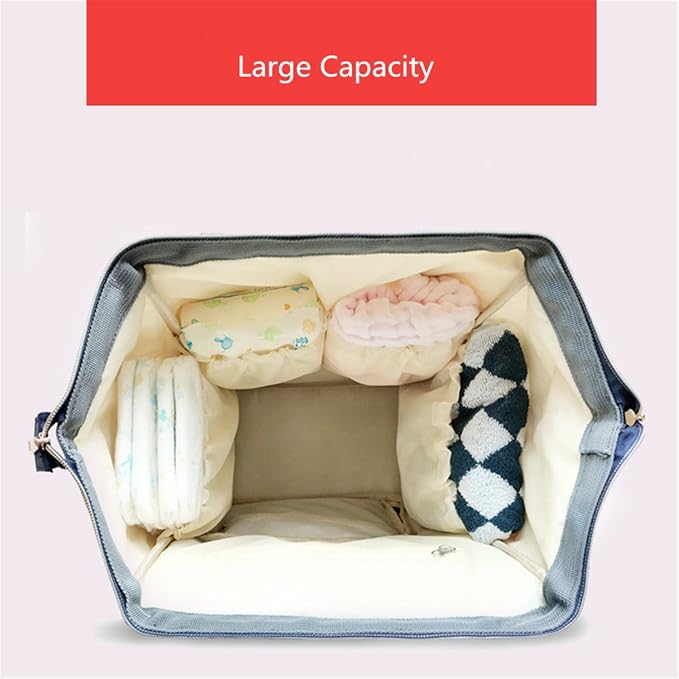 Diaper Bag Backpack Large Capacity for Baby Care Wide Open Design and Waterproof Fabric (Cherry Red)