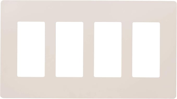 Faith Electric 4-Gang Decorator Screwless Wall Plate Child Safe Outlet Covers, 4.68"H x 8.4" L, Fits GFCI, USB Receptacles, Dimmers, and Lighting Controls, ETL Listed, Almond