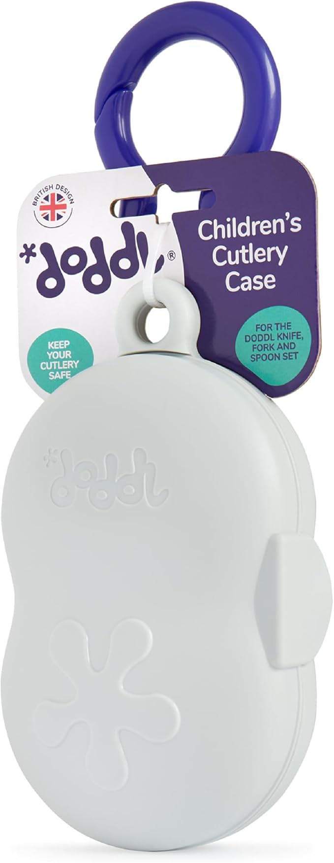 doddl Toddler Travel Utensil Case, Fits Toddler Fork, Spoon and Knife Sets, Clips to Bags & Strollers, Travel Essentials, Dishwasher Safe (Case Only)