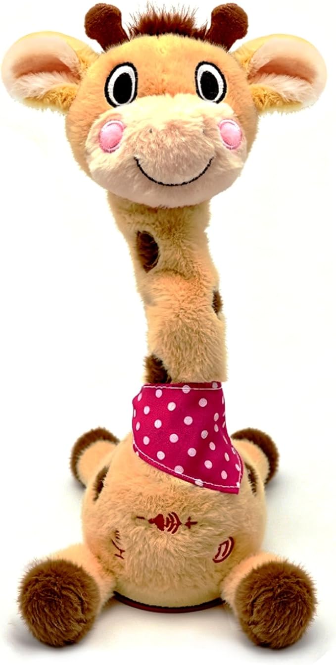 Pbooo Dancing Giraffe Toy, Talking Stuffed Animal for Toddlers, Repeating & Singing Baby Toys, Interactive Musical Plush Birthday Gifts for 1 2 3 Years Old Boys Girls