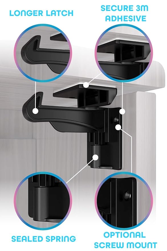 Invisible Cabinet Locks for Baby Proofing ??No Tools Needed ??Secure Drawers & Cabinets Instantly ??12 Pack