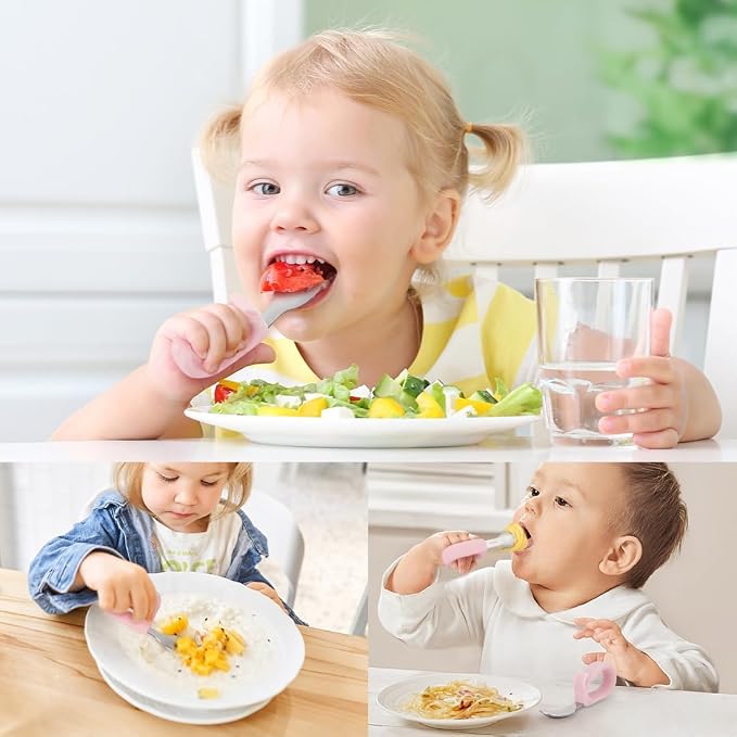 Kids Utensils Set, 18/8 Stainless Steel Spoons and Forks, BPA Free, Dishwasher Safe, Children Safe Toddler Flatware