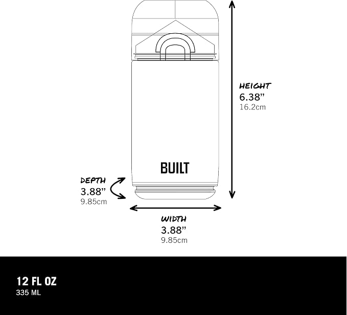 BUILT 12 Ounces Tidbit On The Go Snack Container with Lid and Pourer, Food and Snack Storage with Measure Marks, Wild Lavender
