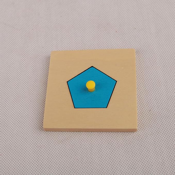 Montessori 10-Shape Peg Puzzle, Wooden Shape Sorter for Toddlers