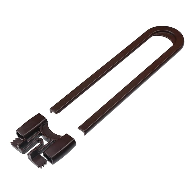 Sliding Cabinet Locks Baby Proofing ??Adjustable Child Safety Latches for Knobs & Handles ??8 Pack ??No Adhesive Drilling or Tools - Brown