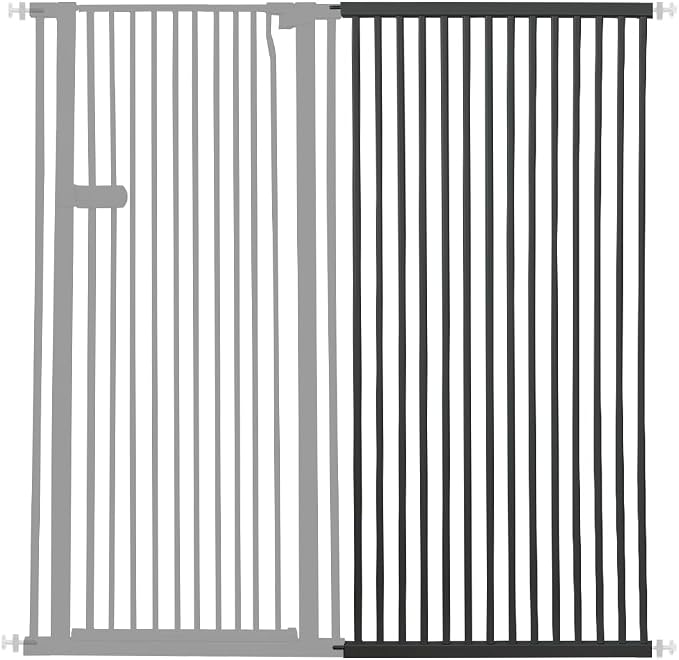 Lumizone Extra Tall Cat Gate Extension Kit 61.02" High Pressure Mounted 29.52" Extra Wide 1.37" Gap No Drilling Tall Pet Gate for Dogs (Black, 61.02" H x 29.52" W, Extension)