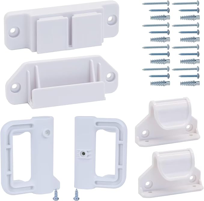 KISKIZ Retractable Extra Wide Baby & Dog Gate Kit - Full Set Wall Mount Accessories, Latches, Hooks, Screws, White