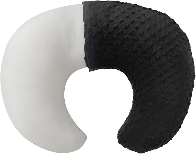 Pillowcase for Nursing Pillow and Positioner for Breastfeeding and Bottle Feeding, Propping Baby, Tummy Time, Baby Sitting Support, Awake-Time Support, Pillow Cover Only (Black)