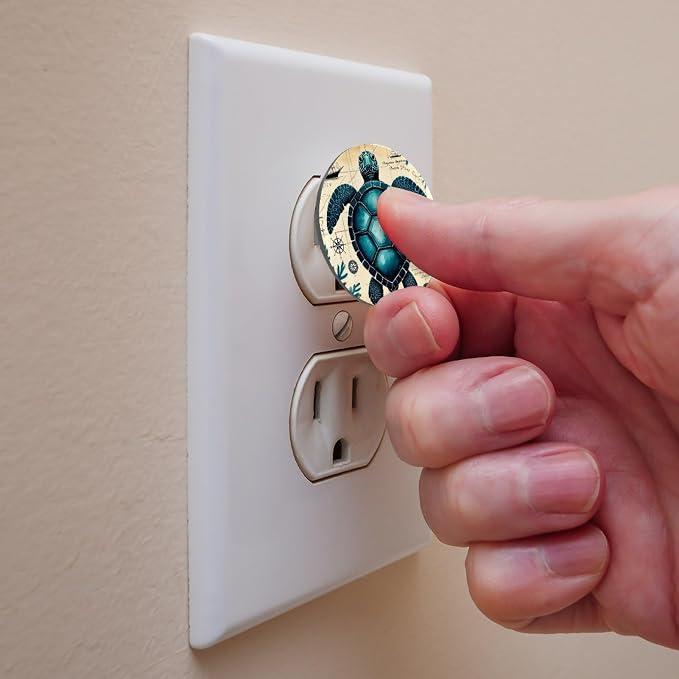 24 Packs Sea Turtle Outlet Covers Baby Proofing, Socket Cover Protection Caps, 2-Prong Power Wall Plate Safety Receptacle Plugs Caps for Housing Office Home