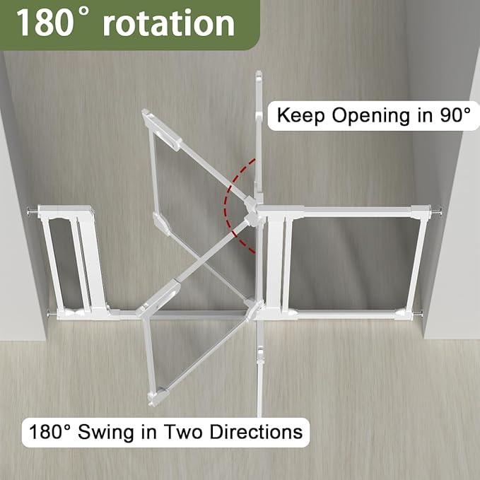 Clear Baby Safety Gate for Stairs,29.52-37.79" Wide, 30" Tall Pressure Mounted Acrylic Pet Gate, Easy Walk Through Auto Close Child Gate for Doorways and House,29.52-37.79"