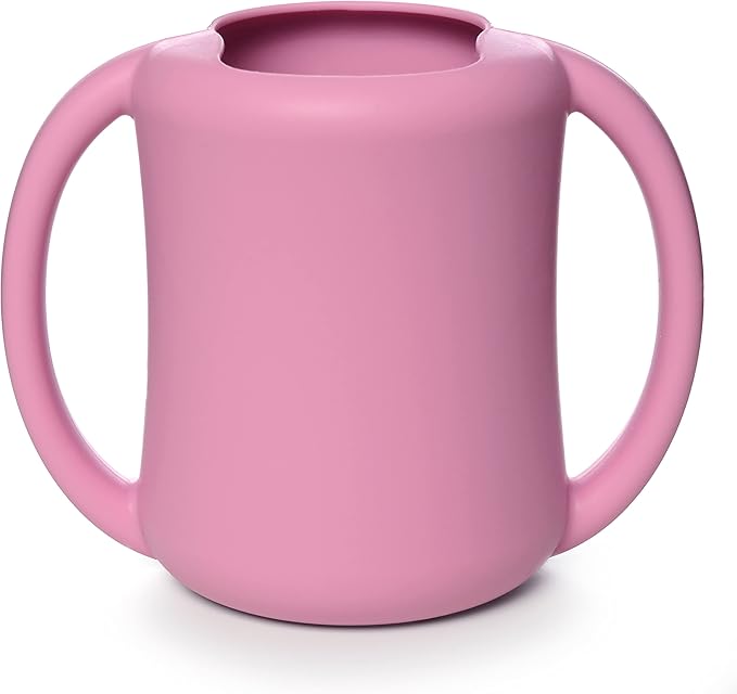 PrimaStella Silicone Baby & Toddler Training Cup with Handles (Plum)