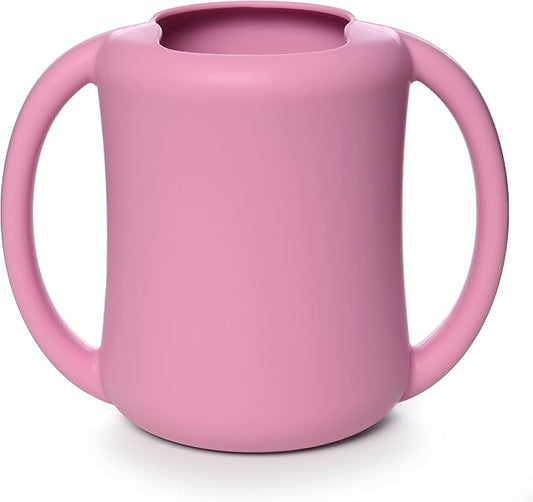 PrimaStella Silicone Baby & Toddler Training Cup with Handles (Plum)