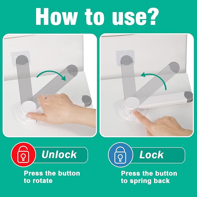 Baby Toilet Safety Locks (1 Pack)| Childproof Toilet Seat Lock | Baby Safety Products | Baby Proofing Kit | Prevents Toddlers from Opening Toilet Lids | 3M Adhesive and Tool-Free Installation（White）