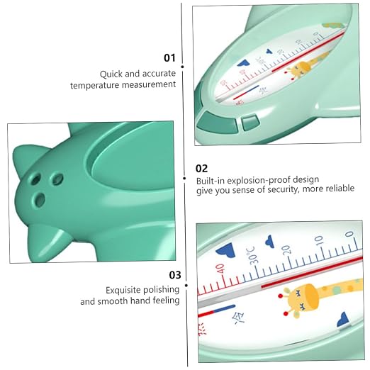 UPKOCH 1pc Water Thermometer for Newborn Bathtub Pool and Tub Thermometer Cartoon Plane Shape Easy to Use and Read