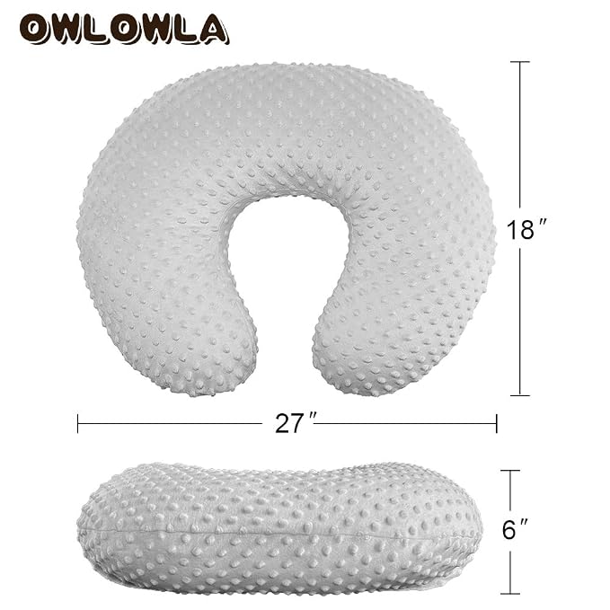 OWLOWLA Nursing Pillow Cover, Breastfeeding Pillow Slipcover Fits Nursing Pillow for Baby Boy Girl(Blush Pink)