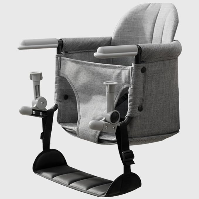 Lvvbaby Hook On High Chair Portable Baby High Chair-Foldable Convertible for Travel & Home,Clamp-On High-on Chair with Footrest, 3-Point Safety Harness Lightweight 4.3lbs