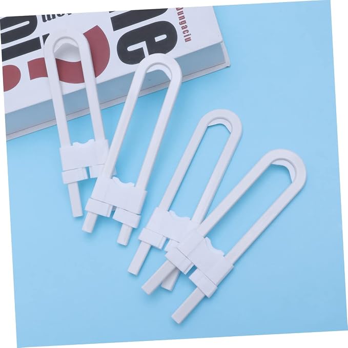 Kisangel U-Shaped Baby Safety Cabinet Lock 4 Pack Childproof Sliding Door Lock for Kitchen and Closet Sturdy and Easy to Install for Child Safety