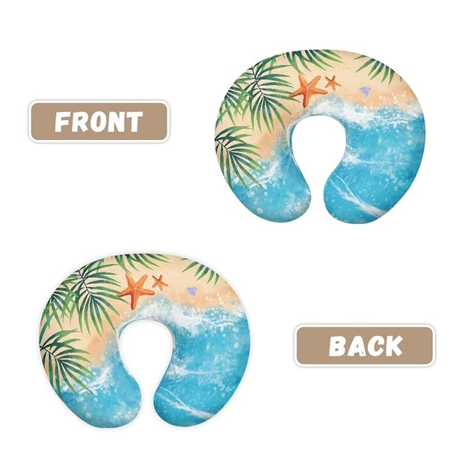 Beach Ocean Nursing Pillow Covers Slipcovers for Breastfeeding Moms, Ultra Soft Breathable Feeding Pillow Slipcover for Baby Boy Girl