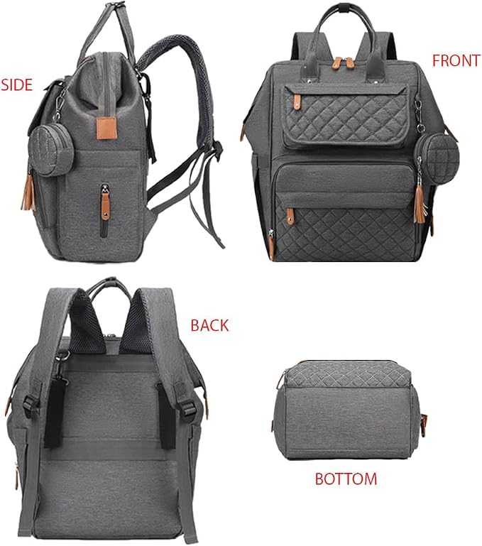 Baby Diaper Bag Backpack - Waterproof Diaper Bag with Changing Pad, Pacifier Case, Bottle holder & Stroller Straps, Multifunctional Diaper Bag (Explorer-Midnight Black)
