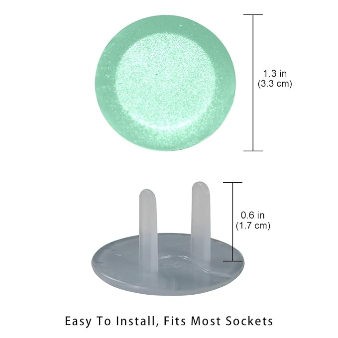 Outlet Covers, Child Safe, Easy Install, Pure Light Green Color