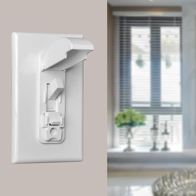 4 Light Switch Guard Cover, Baby Proof Wall Switch Cover Guard for Toggle Light Switch Protects Your Lights or Circuits from Being Accidentally Turned On or Off