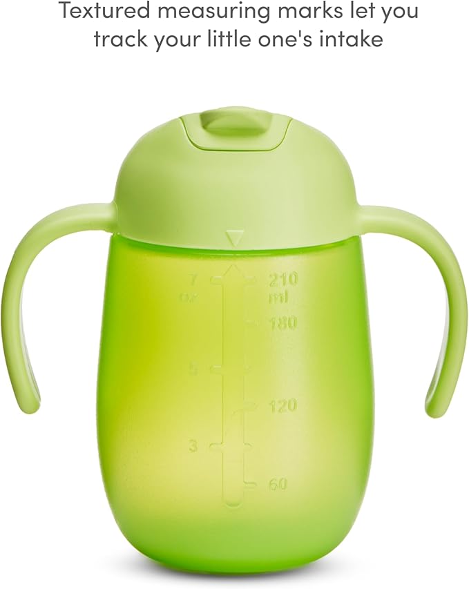 Munchkin Simple Clean Trainer Sippy Cup with Handles, 6+ Months, 7 Ounce, Blue/Green